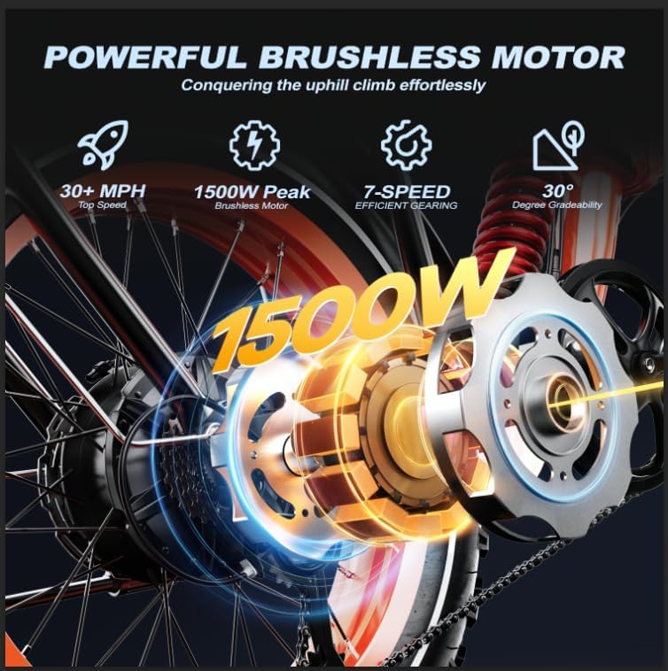 1500W Folding Electric Bike for Adults