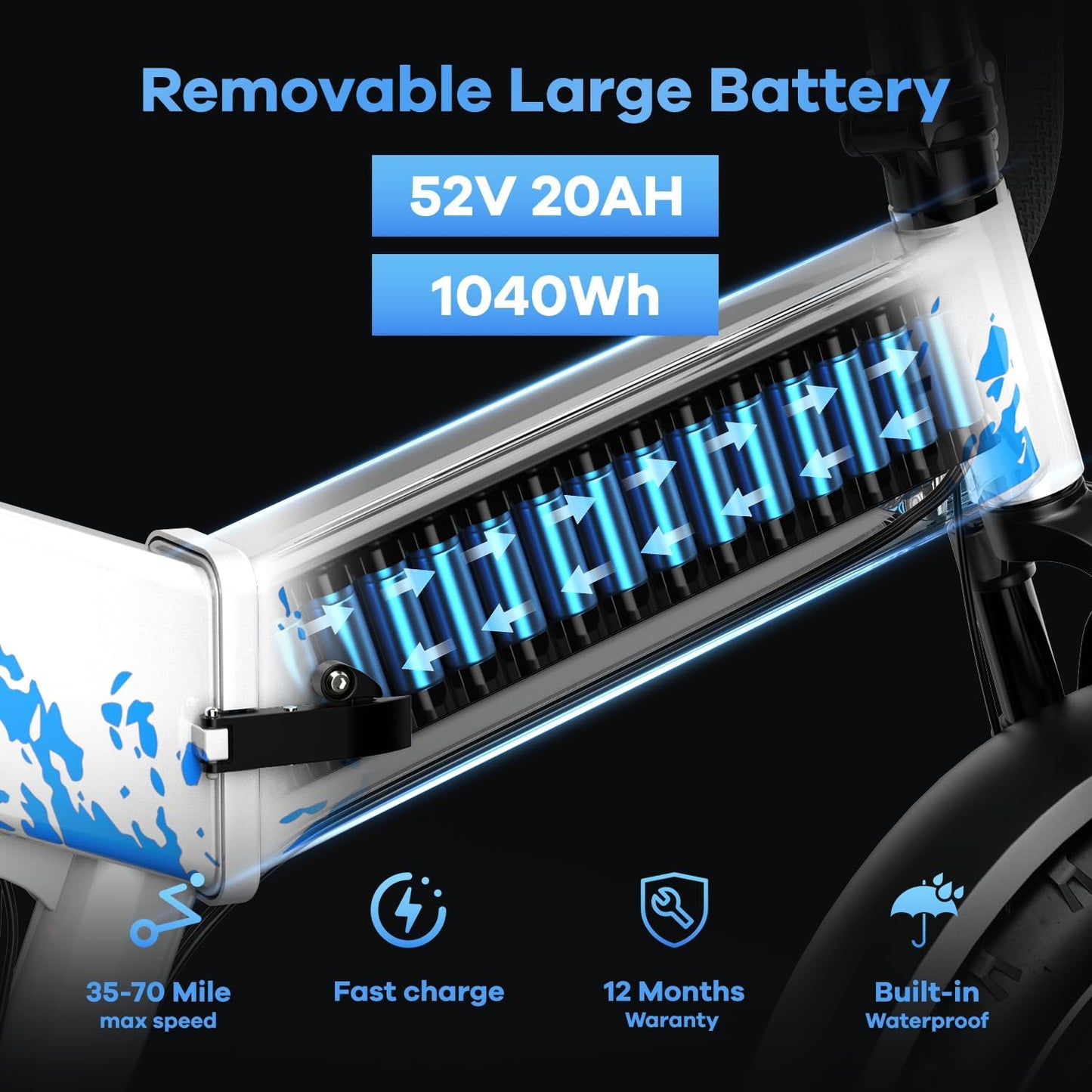 1500W Folding Electric Bike for Adults