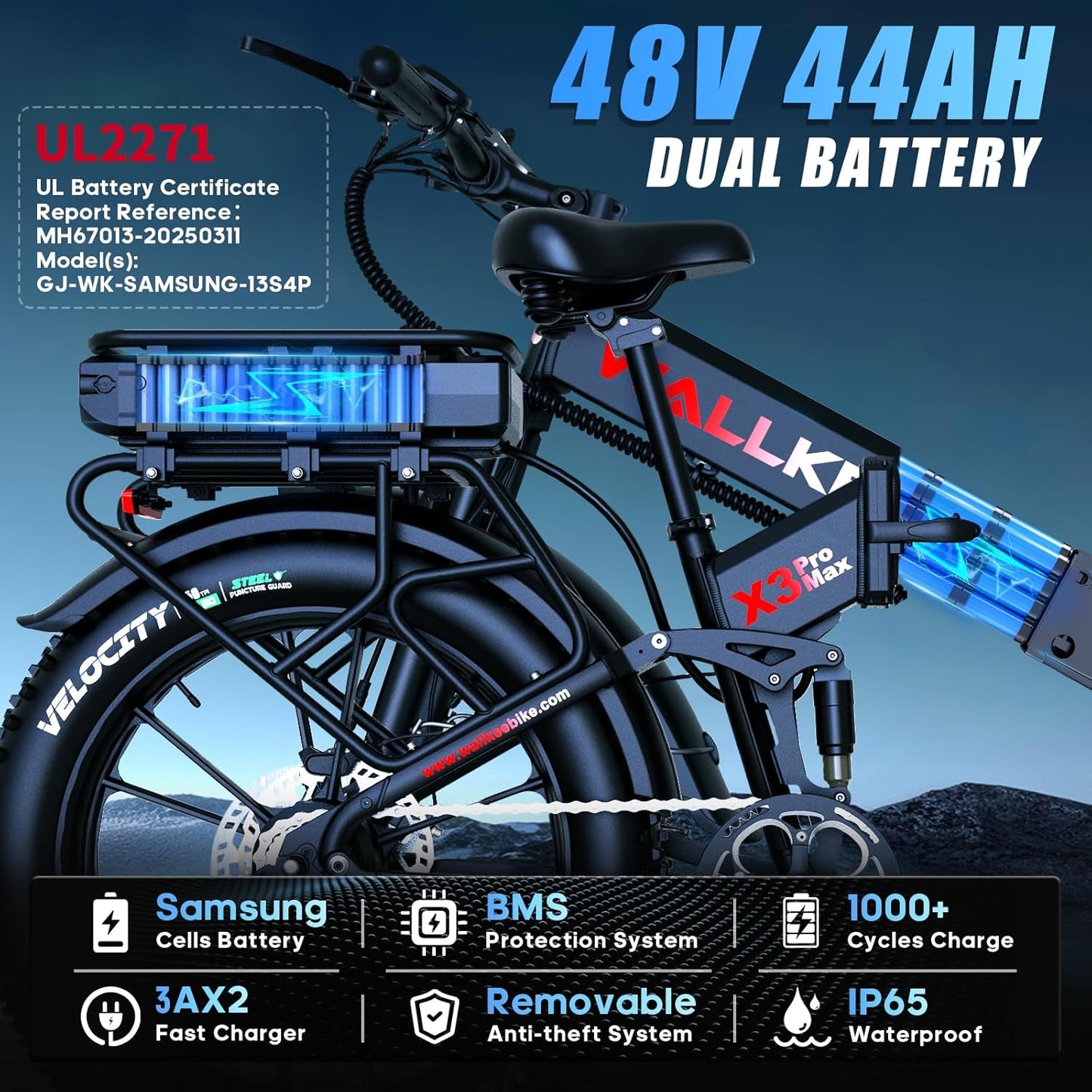 2800W Dual Motor Electric Bike for Adults